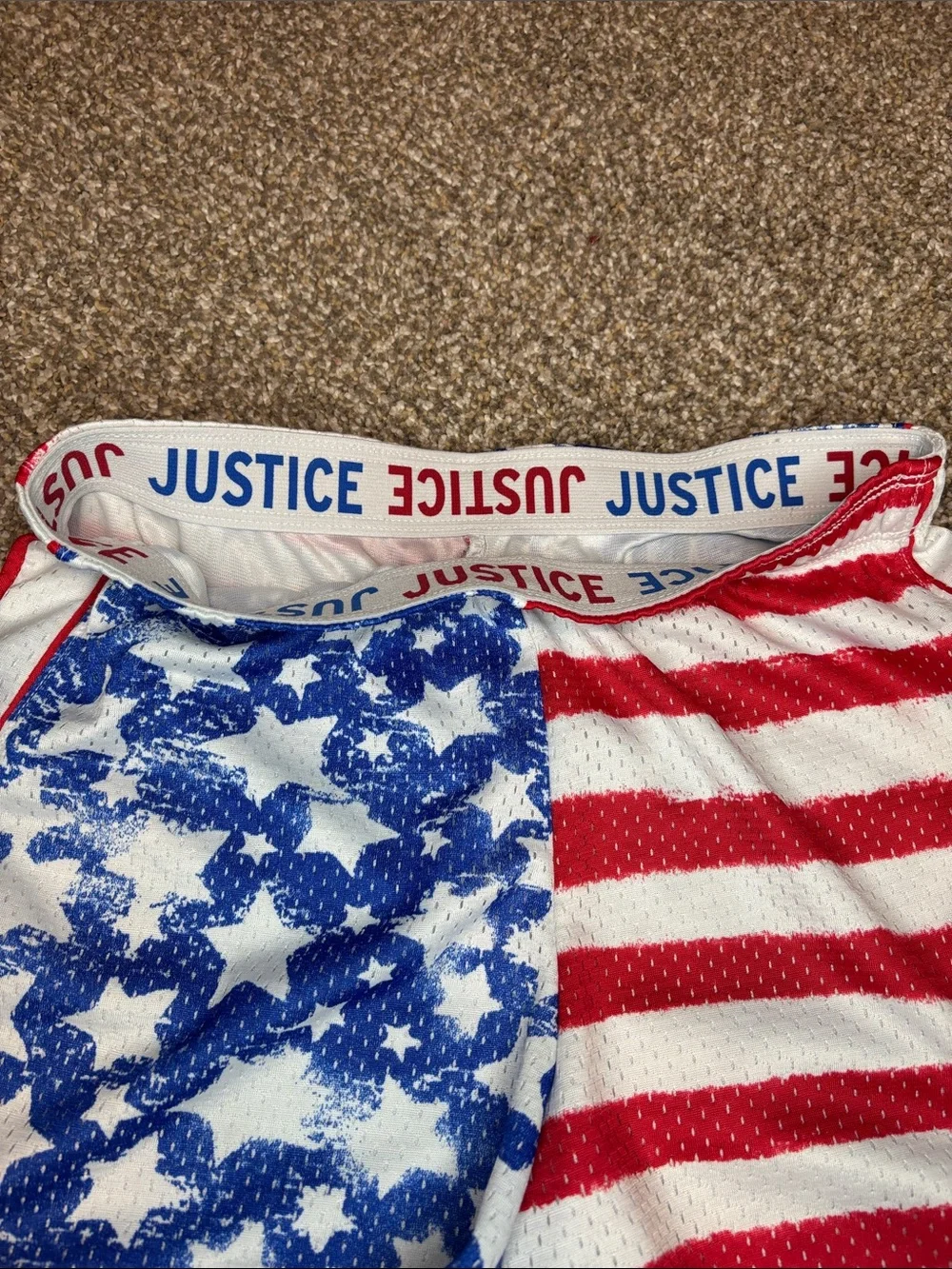 Justice Girls (12) Patriotic Athletic Shorts - Red, White & Blue